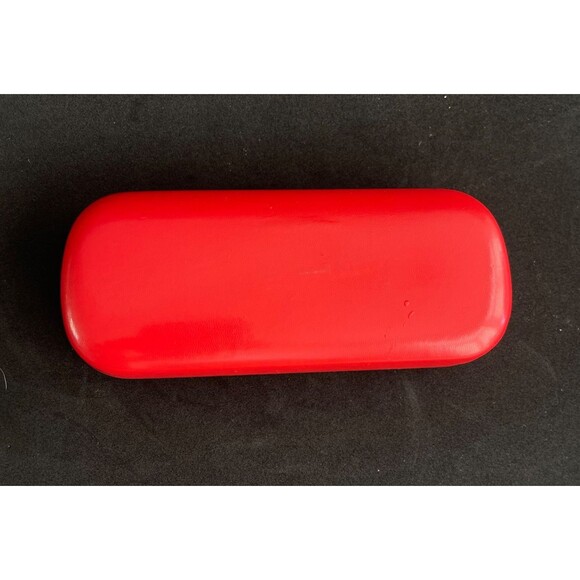 Valentino Cherry Red Eyeglasses Hard Eyeglass Case Leather Clamshell 6\